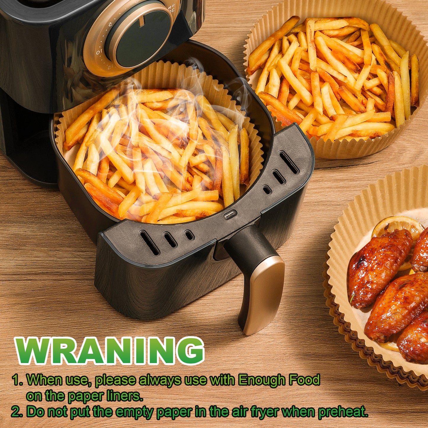 Air Fryer Liners, 100PCS 9Inch Square Disposable Parchment Paper, Food Grade Baking Paper for Large Air Fryer Microwave Oven