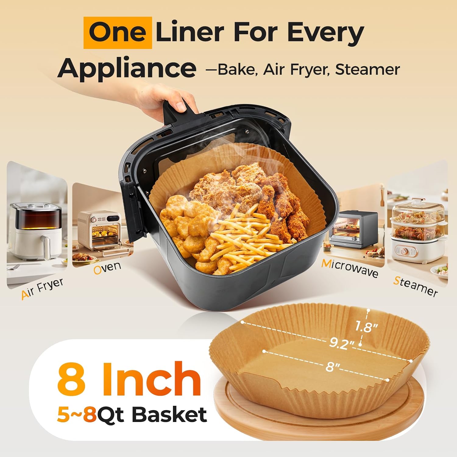 Which liner size fits my air fryer?